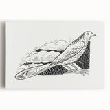 Modern Wall Art - Minimalist Dove Illustration | Elegant Black & White Art