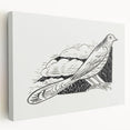 Modern Wall Art - Minimalist Dove Illustration | Elegant Black & White Art