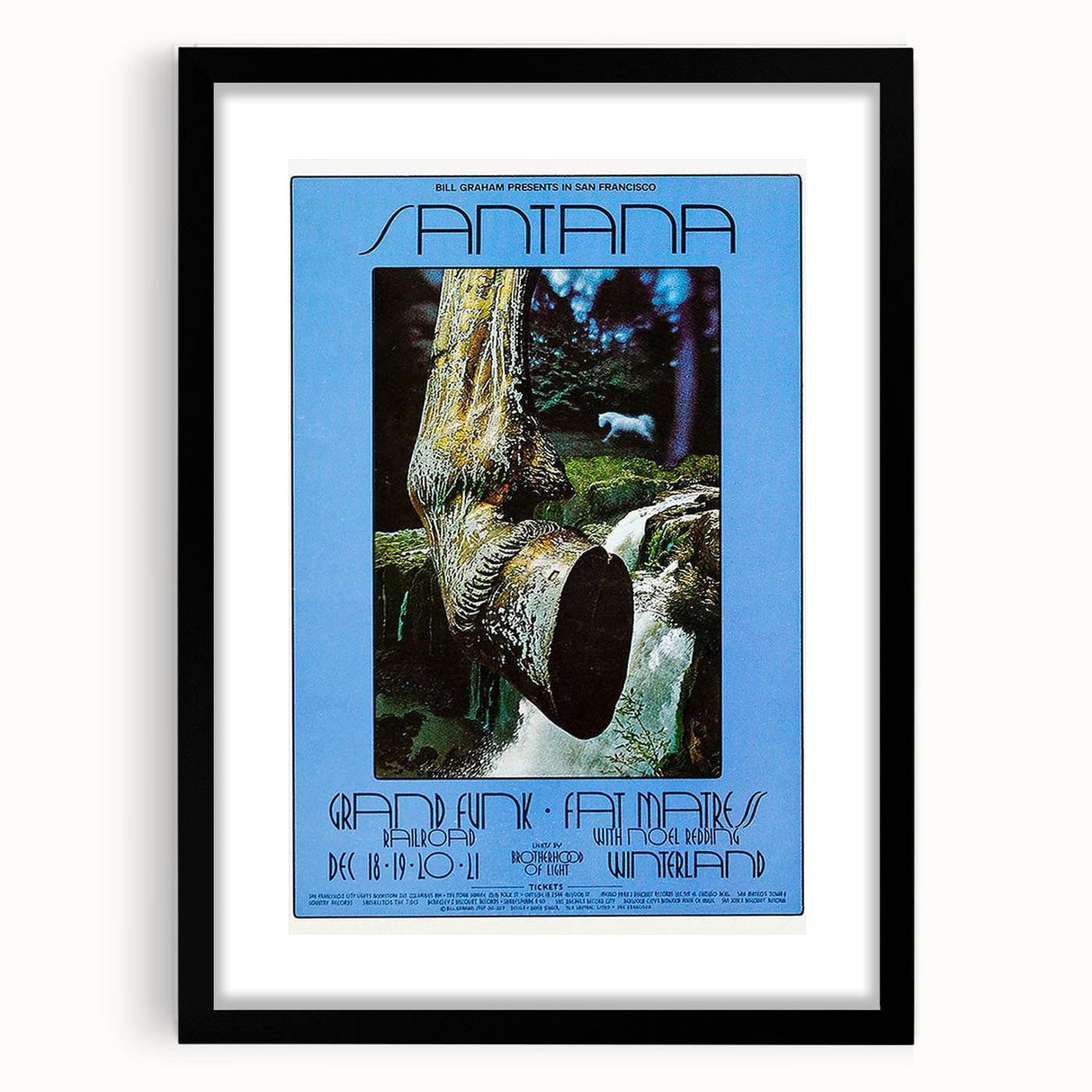 Santana 1970s Concert Poster - Grand Funk Railroad, Winterland