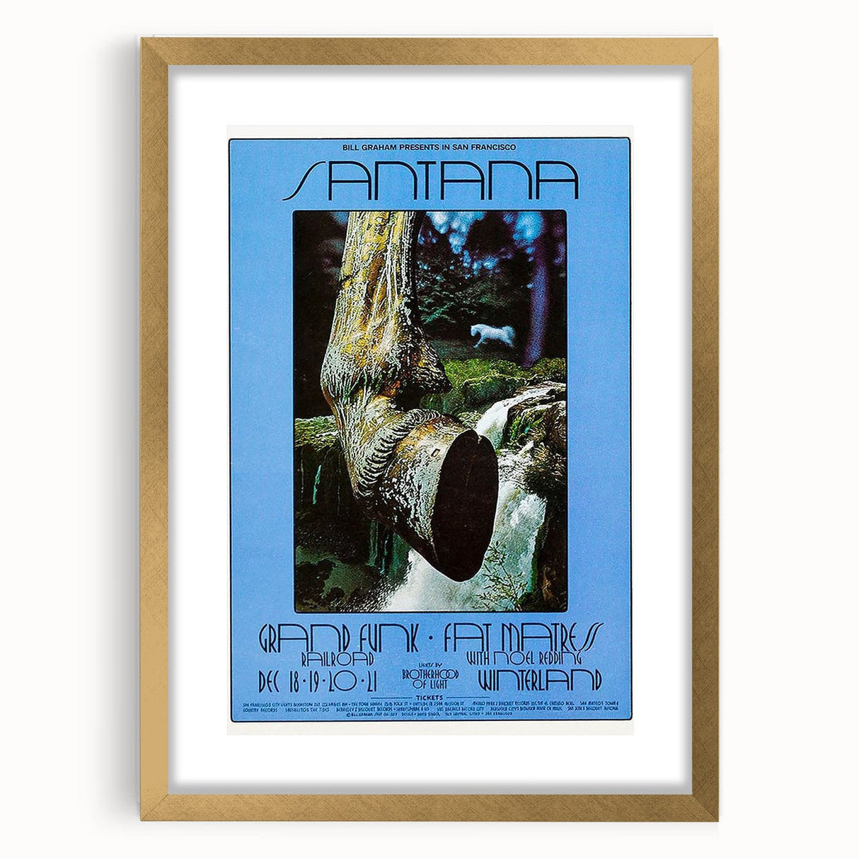 Santana 1970s Concert Poster - Grand Funk Railroad, Winterland