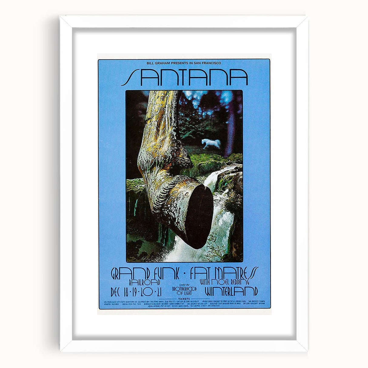 Santana 1970s Concert Poster - Grand Funk Railroad, Winterland