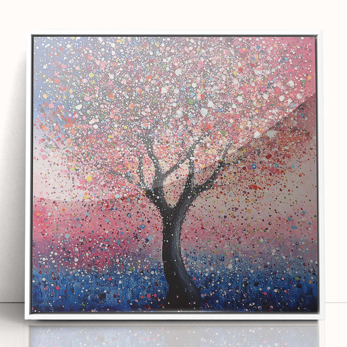 Blossoming Pink Tree Wall Art – Modern Canvas & Framed Print