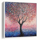 Blossoming Pink Tree Wall Art – Modern Canvas & Framed Print