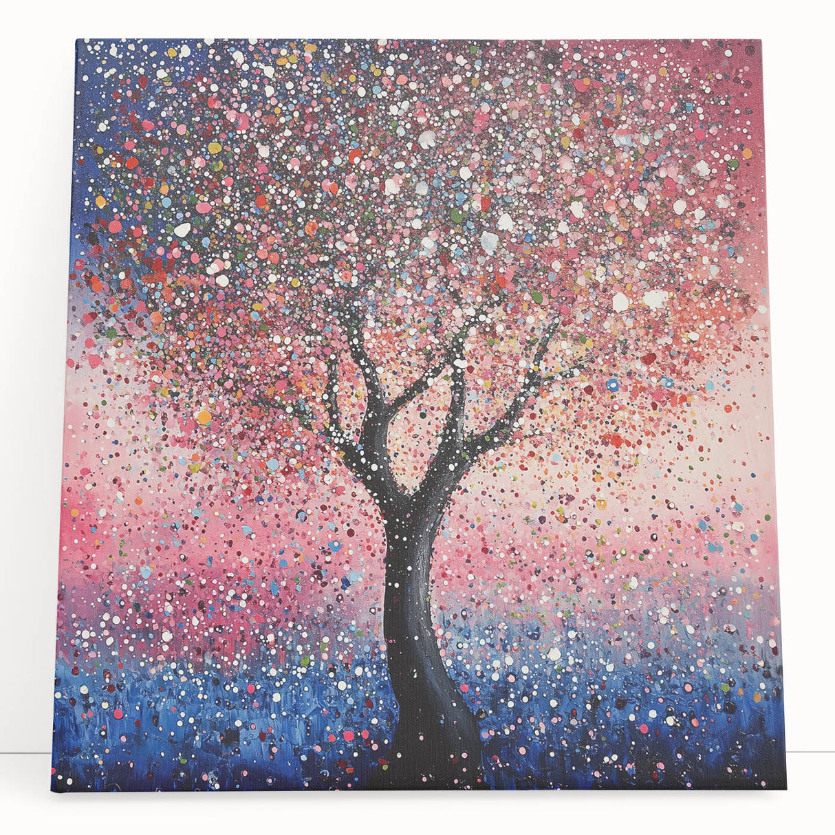 Blossoming Pink Tree Wall Art – Modern Canvas & Framed Print