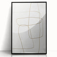 Framed minimalist black abstract wall art with an acrylic finish, showcasing sleek lines and geometric shapes, perfect for modern home decor accents.