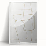 Framed acrylic abstract minimalist wall art in white, showcasing a sleek design with clean lines, perfect for modern decor accents in any room.