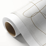 Abstract minimalist wall art on rolled canvas, featuring soft pastel colors and geometric shapes, ideal for modern home decor. Packaged securely in a cardboard tube.