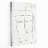 Abstract minimalist wall art on stretched canvas, showcasing a blend of soft pastel colors and geometric shapes, ideal for modern home decor.