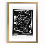 Vintage Expressionist Wall Art - Egon Schiele's Bold Woodcut Print