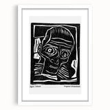 Vintage Expressionist Wall Art - Egon Schiele's Bold Woodcut Print