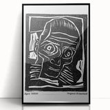 Vintage Expressionist Wall Art - Egon Schiele's Bold Woodcut Print