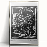 Vintage Expressionist Wall Art - Egon Schiele's Bold Woodcut Print
