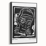Vintage Expressionist Wall Art - Egon Schiele's Bold Woodcut Print
