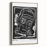 Vintage Expressionist Wall Art - Egon Schiele's Bold Woodcut Print