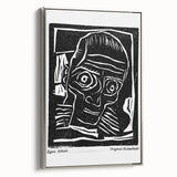 Vintage Expressionist Wall Art - Egon Schiele's Bold Woodcut Print