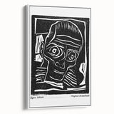 Vintage Expressionist Wall Art - Egon Schiele's Bold Woodcut Print