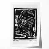 Vintage Expressionist Wall Art - Egon Schiele's Bold Woodcut Print