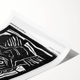 Vintage Expressionist Wall Art - Egon Schiele's Bold Woodcut Print