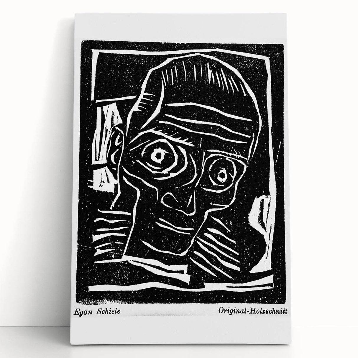Vintage Expressionist Wall Art - Egon Schiele's Bold Woodcut Print