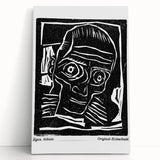 Vintage Expressionist Wall Art - Egon Schiele's Bold Woodcut Print