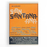 Santana 1970s Concert Poster - Paramount Northwest