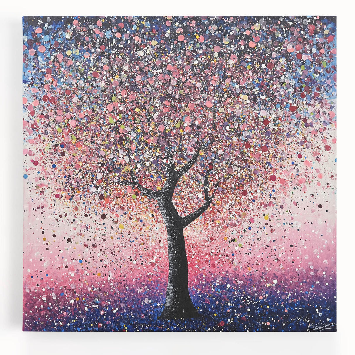 Pink Blossom Tree Wall Art – Modern Canvas & Framed Print