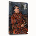Paul Cézanne Portrait Wall Art - Woman in Red with a Book