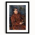 Paul Cézanne Portrait Wall Art - Woman in Red with a Book