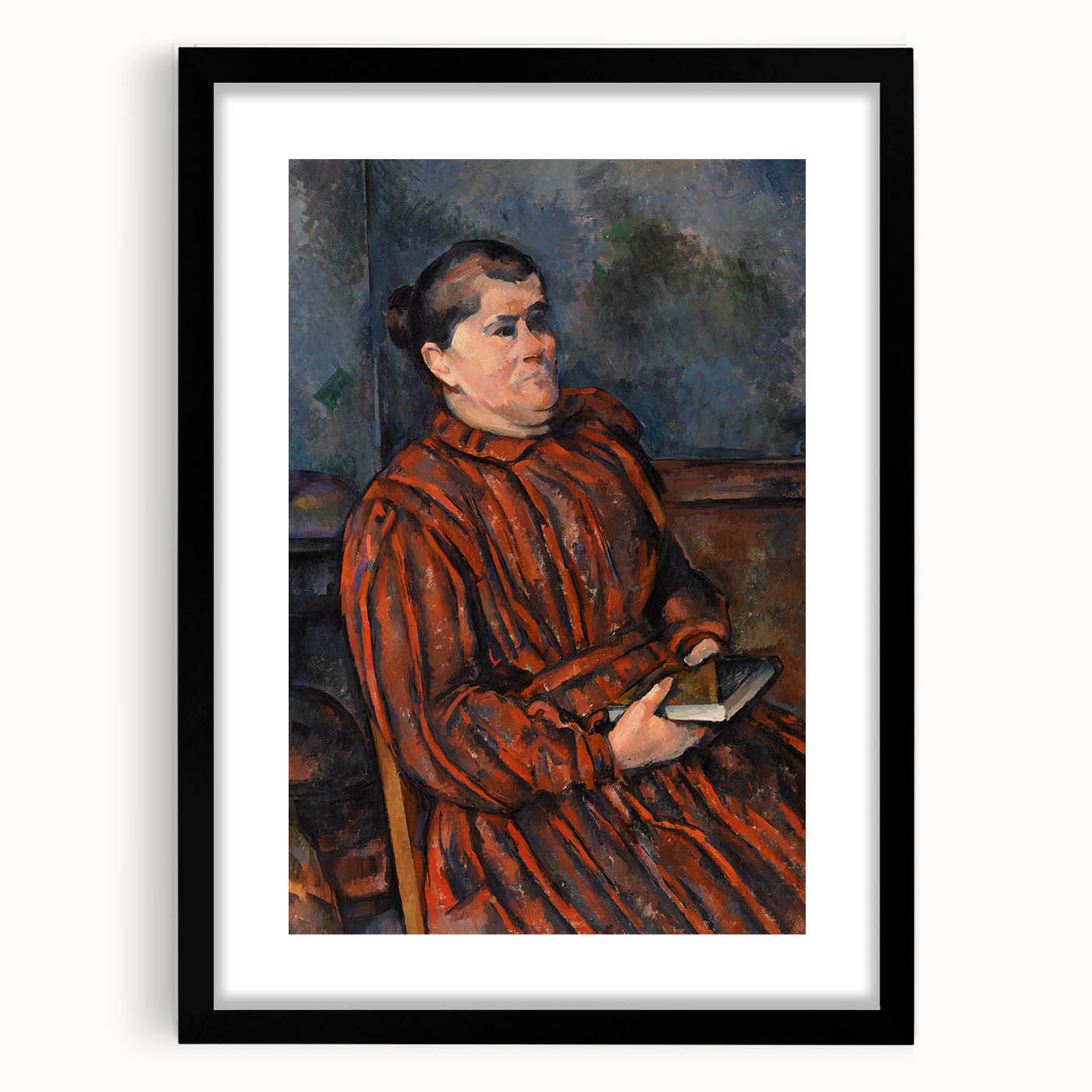 Paul Cézanne Portrait Wall Art - Woman in Red with a Book