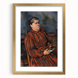 Paul Cézanne Portrait Wall Art - Woman in Red with a Book