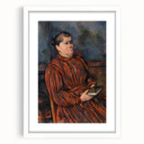 Paul Cézanne Portrait Wall Art - Woman in Red with a Book