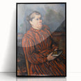 Paul Cézanne Portrait Wall Art - Woman in Red with a Book