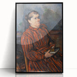 Paul Cézanne Portrait Wall Art - Woman in Red with a Book