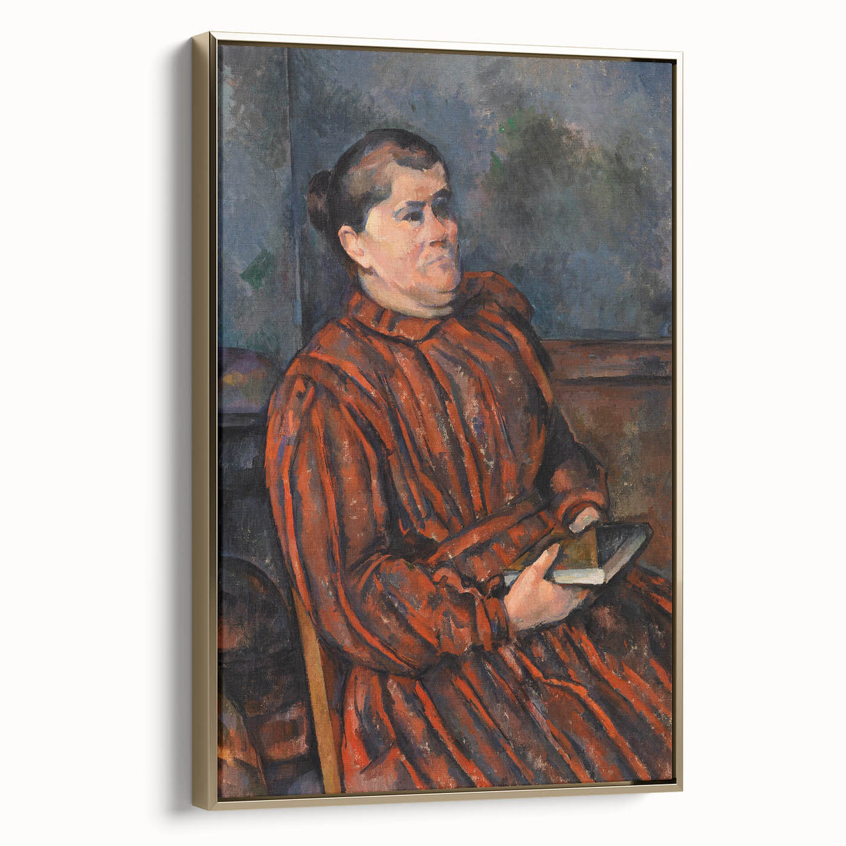 Paul Cézanne Portrait Wall Art - Woman in Red with a Book