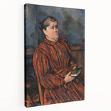 Paul Cézanne Portrait Wall Art - Woman in Red with a Book