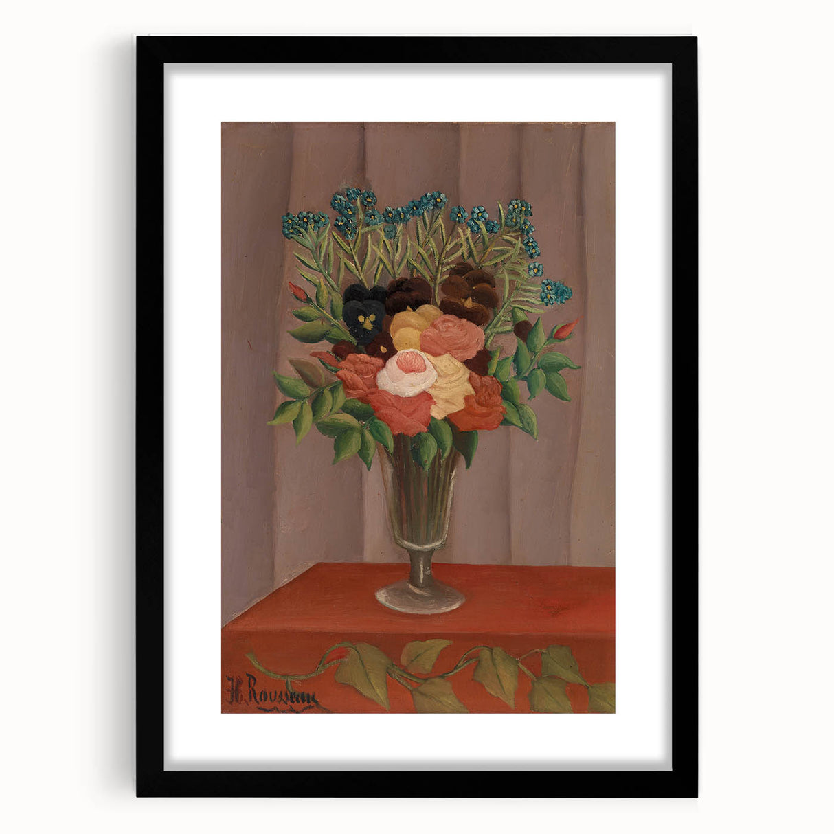 Vintage Floral Wall Art - Henri Rousseau's "Bouquet of Flowers" Print