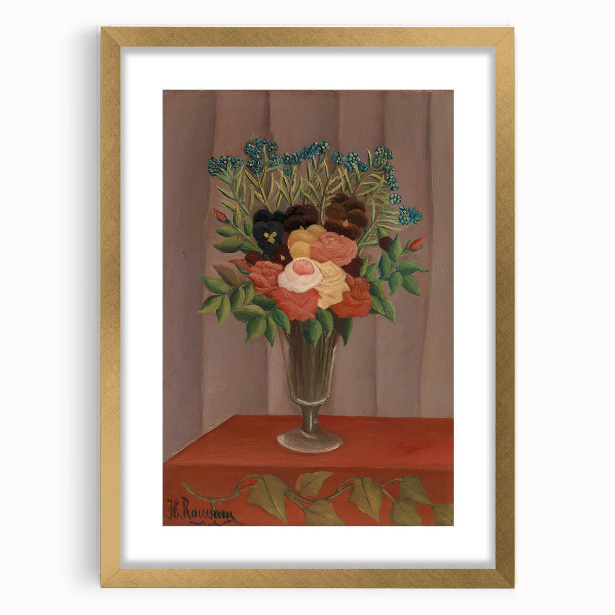 Vintage Floral Wall Art - Henri Rousseau's "Bouquet of Flowers" Print