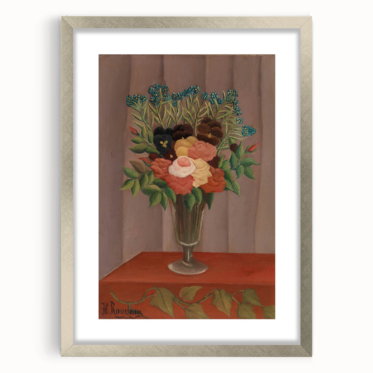 Vintage Floral Wall Art - Henri Rousseau's "Bouquet of Flowers" Print