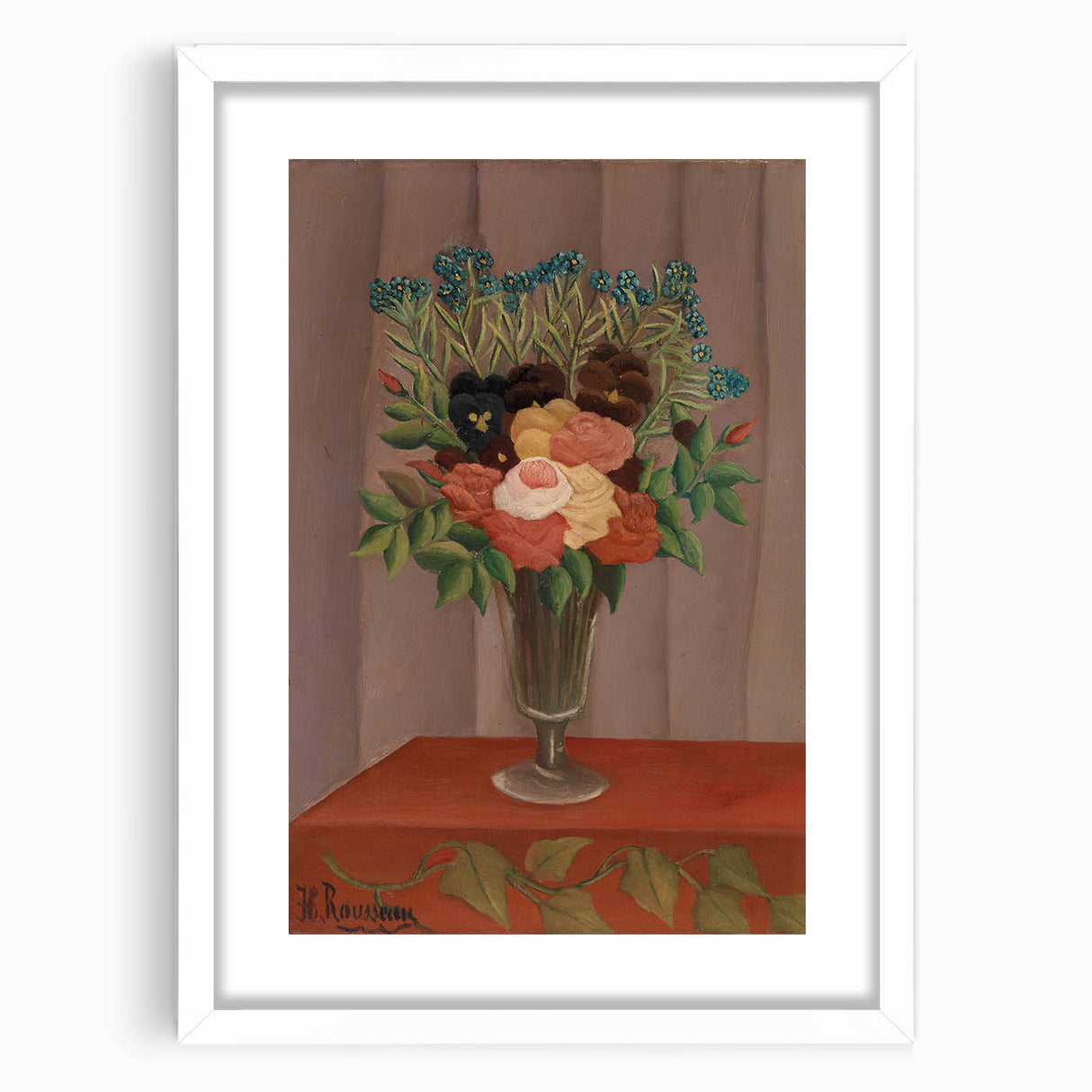 Vintage Floral Wall Art - Henri Rousseau's "Bouquet of Flowers" Print