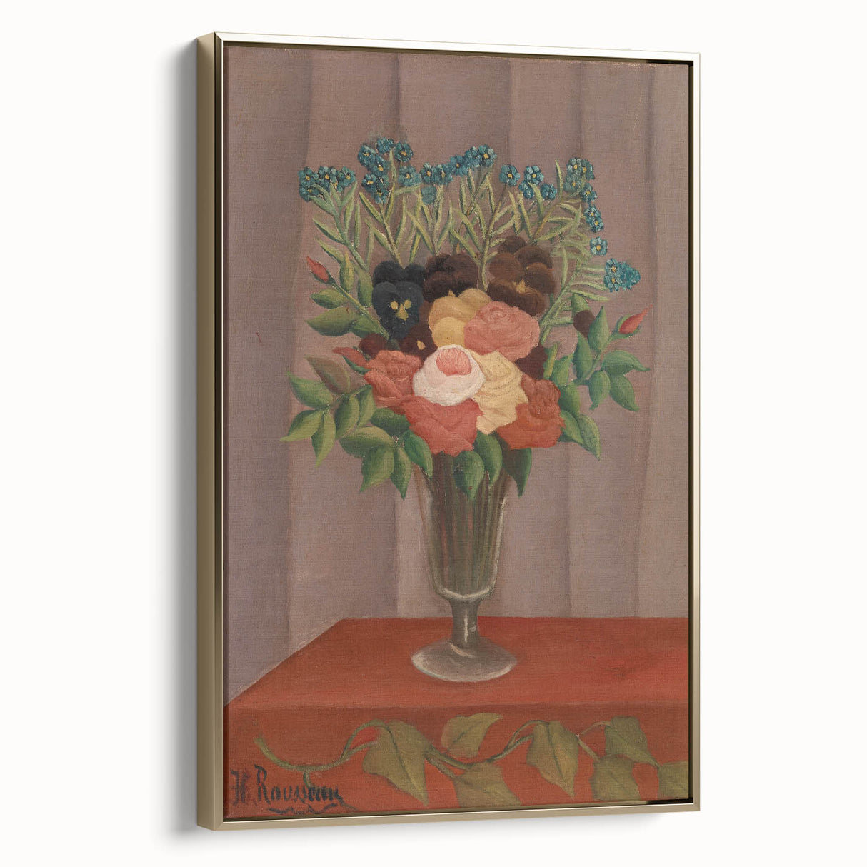 Vintage Floral Wall Art - Henri Rousseau's "Bouquet of Flowers" Print