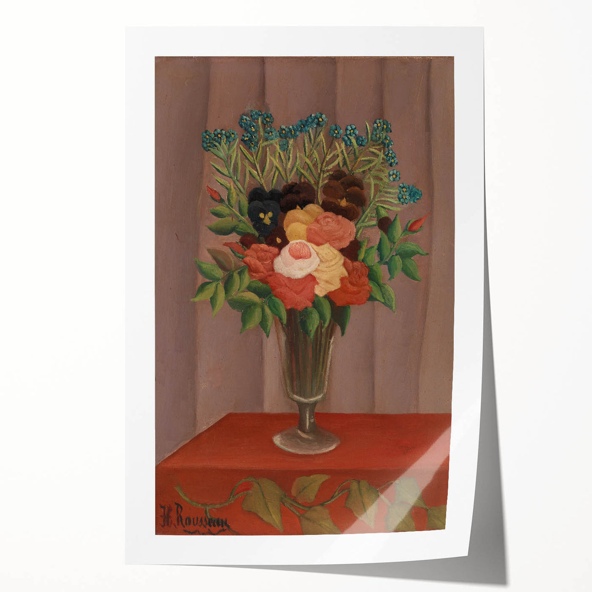 Vintage Floral Wall Art - Henri Rousseau's "Bouquet of Flowers" Print