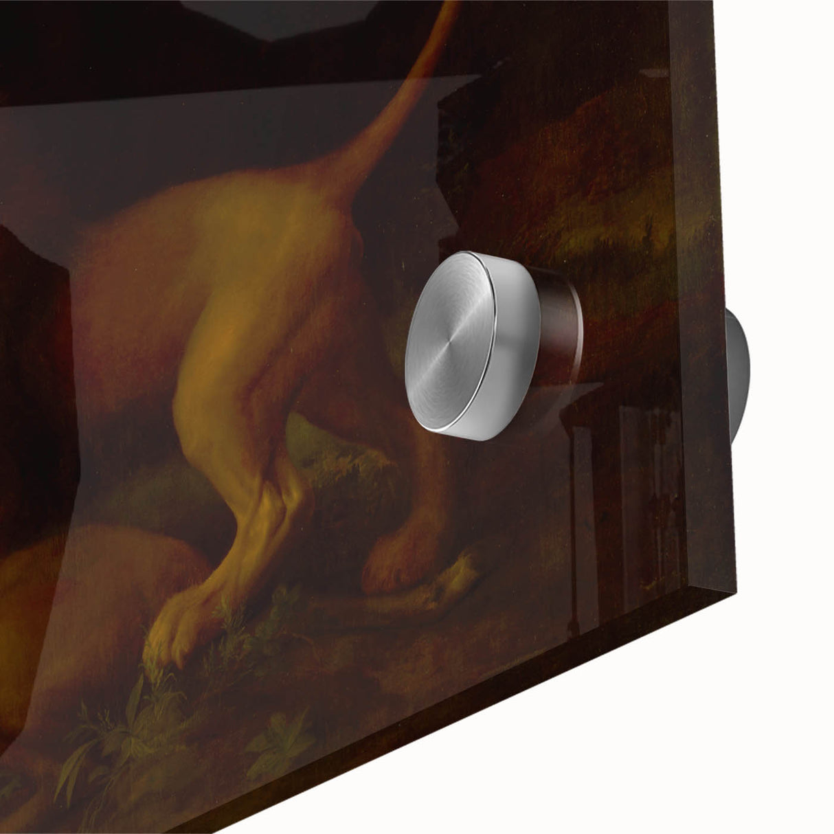 Romanticism Art: "A Lion Attacking a Stag" Wildlife Canvas Print