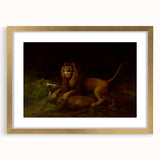 Romanticism Art: "A Lion Attacking a Stag" Wildlife Canvas Print