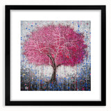 Vibrant Pink Tree Wall Art – Modern Canvas & Framed Print