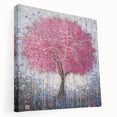 Vibrant Pink Tree Wall Art – Modern Canvas & Framed Print