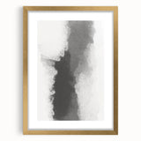 Abstract minimalist wall art framed in gold, showcasing a sleek design with a white mat, ideal for modern decor. Perfect for enhancing contemporary interiors.
