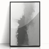 Framed abstract minimalist wall art in black acrylic, showcasing geometric patterns and a sleek design, ideal for modern home decor and artistic expression.