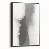Framed abstract minimalist wall art in black, showcasing a sleek side view that highlights its modern design and elegant finish, ideal for contemporary decor.