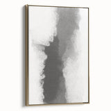 Framed abstract minimalist wall art featuring a gold design on canvas, showcasing a sleek side view that highlights its elegant finish and modern aesthetic. Ideal for contemporary home decor.