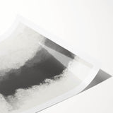 Abstract minimalist wall art print showcasing soft pastel colors and geometric shapes, elegantly rolled and packaged in a protective cardboard tube for easy display.